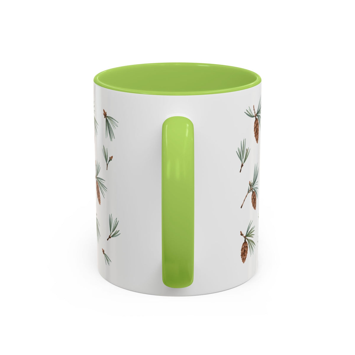 Maine White Pine Cone and Tassel Mug, State Flower Floral Coffee Cup, 11oz Botanical Gift