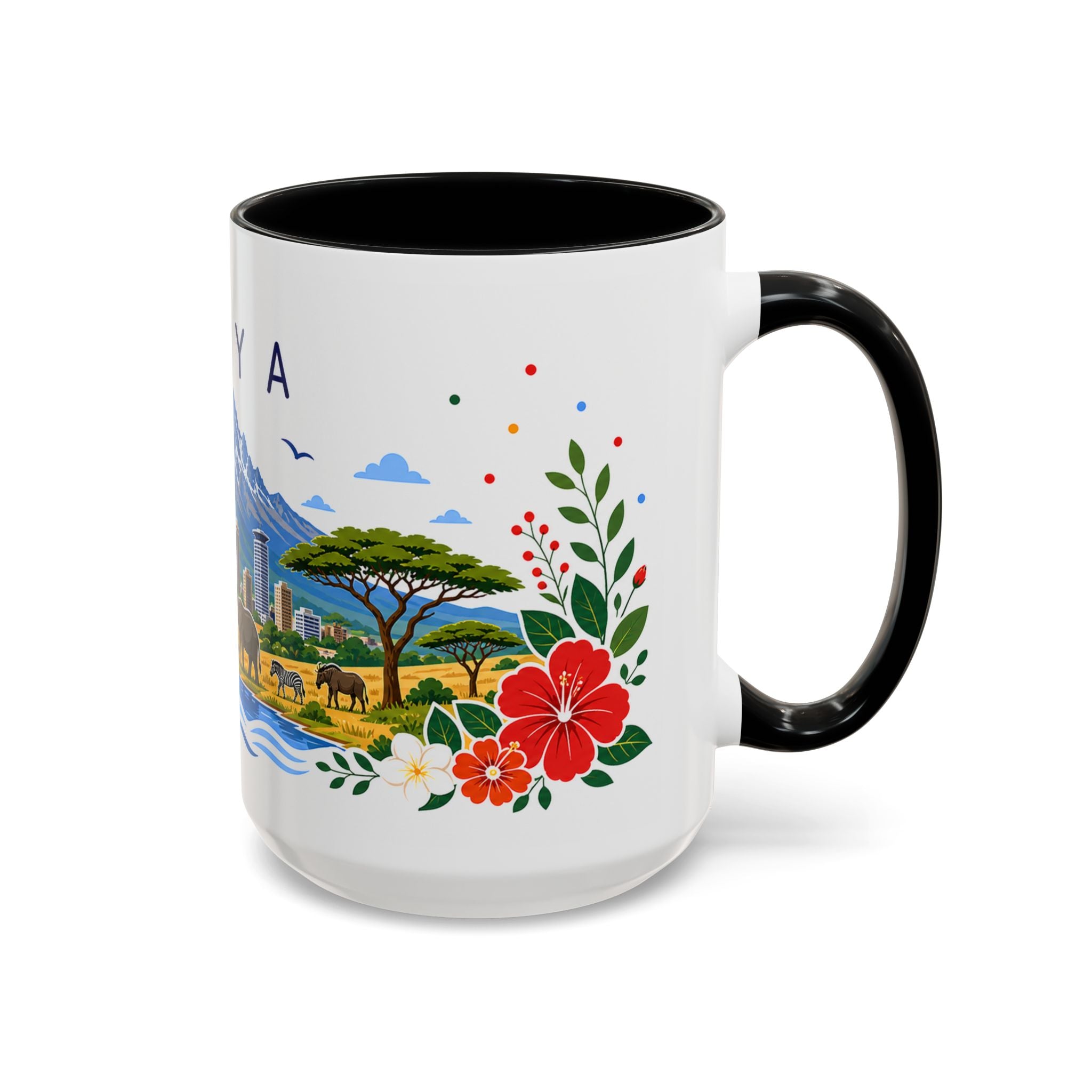 Kenya Coffee Mug | Travel Souvenir Accent Mug | Place Gift Ceramic Cup 11oz 15oz