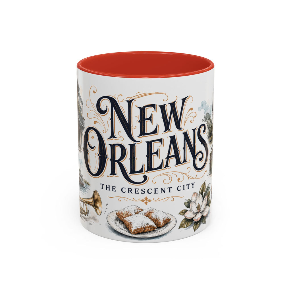 New Orleans Coffee Mug | United States Travel Souvenir | Vintage Illustrated City Gift | 11 oz 15 oz Accent Mug