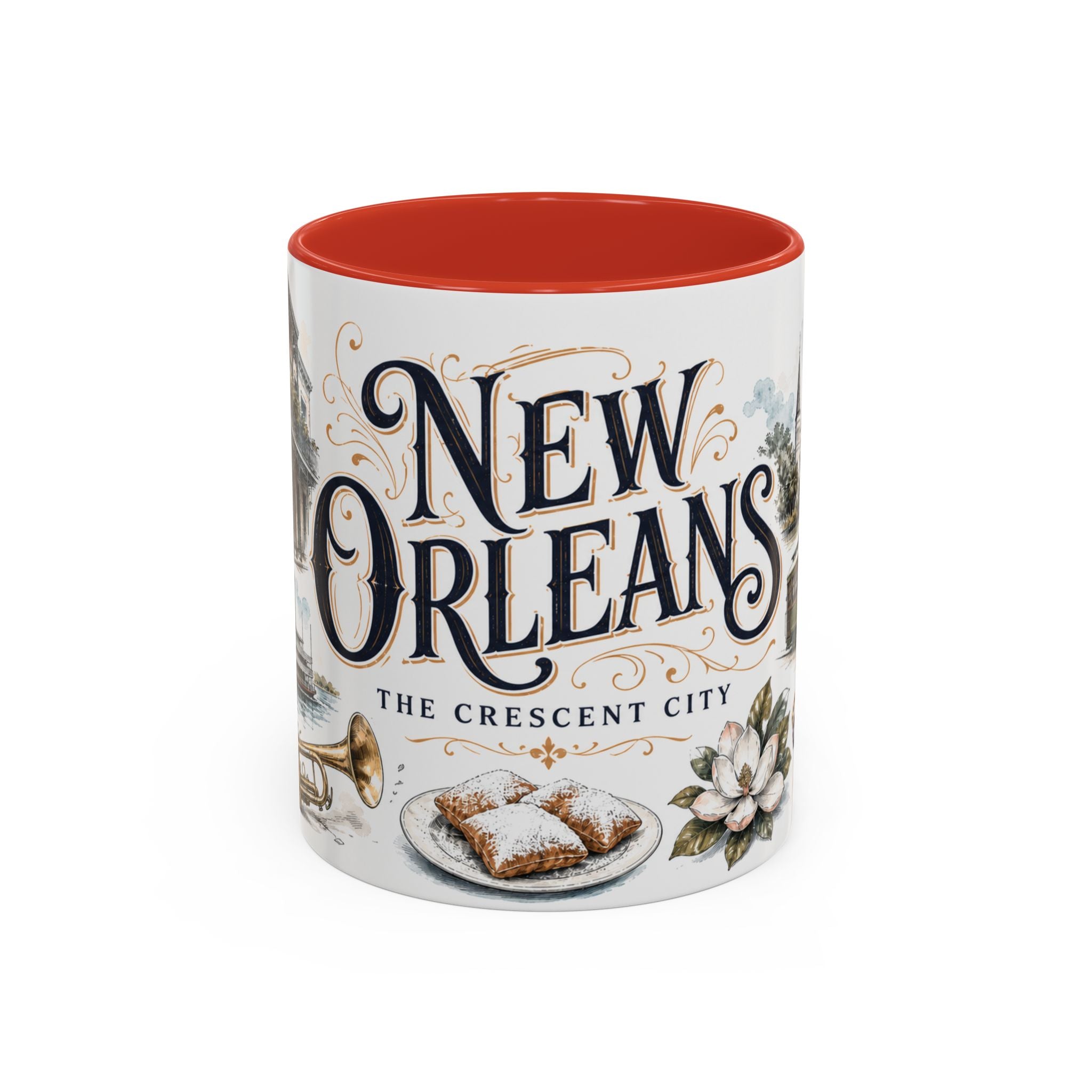New Orleans Coffee Mug | United States Travel Souvenir | Vintage Illustrated City Gift | 11 oz 15 oz Accent Mug