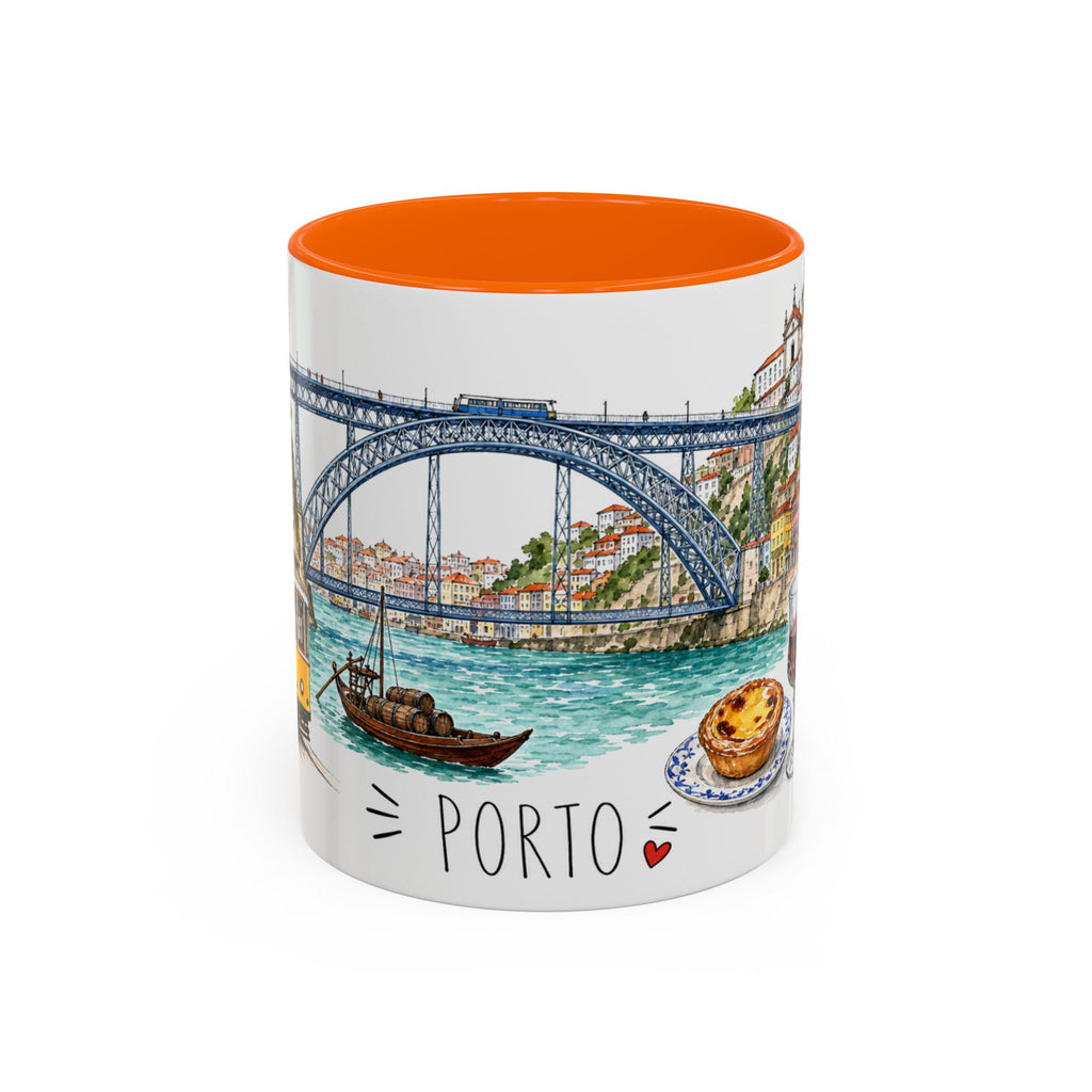 Porto Illustrated Travel Mug | City Souvenir Accent Coffee Mug | 11oz 15oz Ceramic Cup