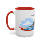 Mont Saint Michel Coffee Mug | Travel Destination Souvenir Gift | Accent Color Ceramic 11oz 15oz
