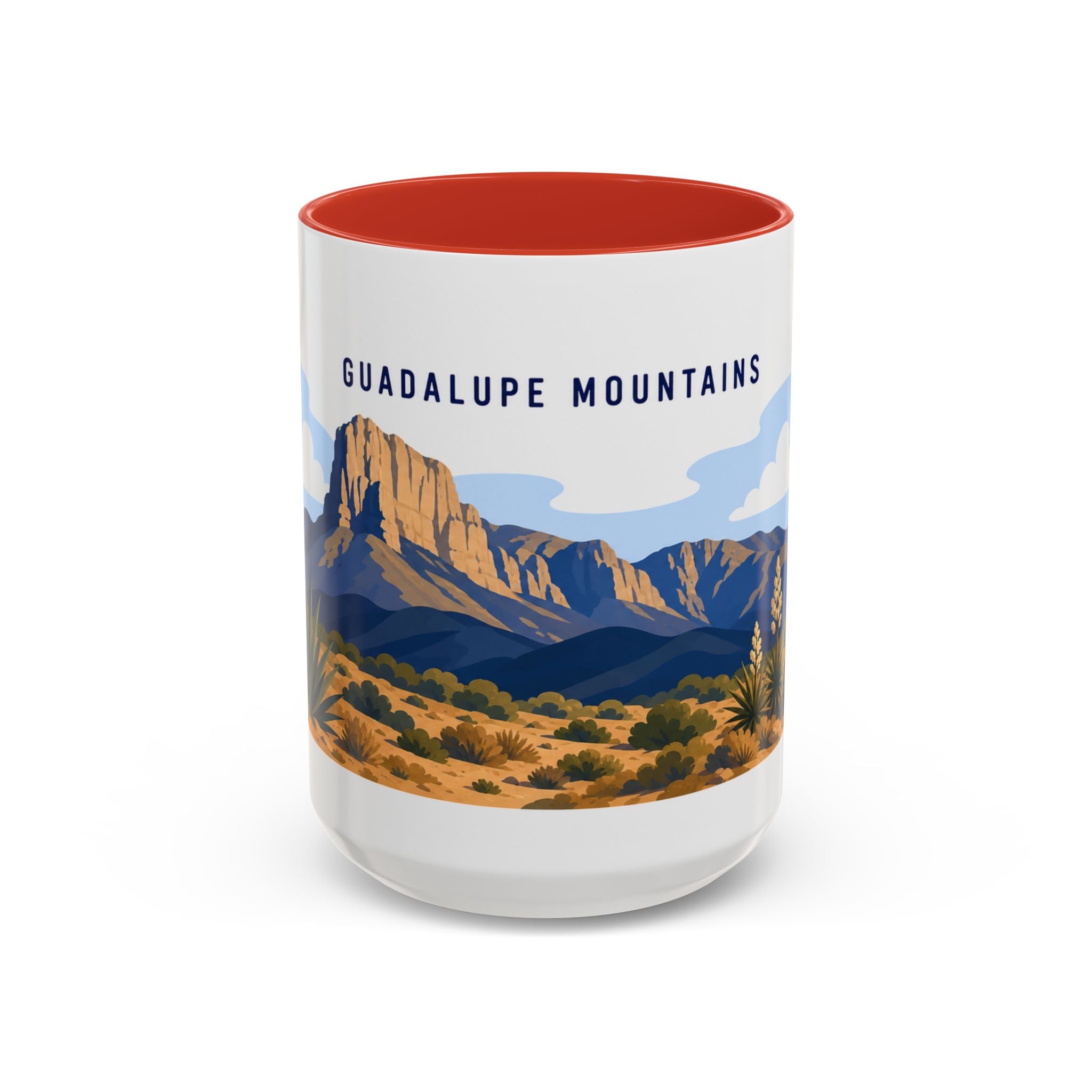 Guadalupe Mountains National Park Coffee Mug | Solid Color Block Park Souvenir | 11oz 15oz Accent Mug