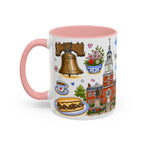 Philadelphia Illustrated Travel Mug | City Souvenir Accent Coffee Mug | 11oz 15oz Ceramic Cup