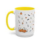 Halloween Party Mug | Ghost Black Cat Candy Watercolor Gift | Accent Cup 11oz 15oz