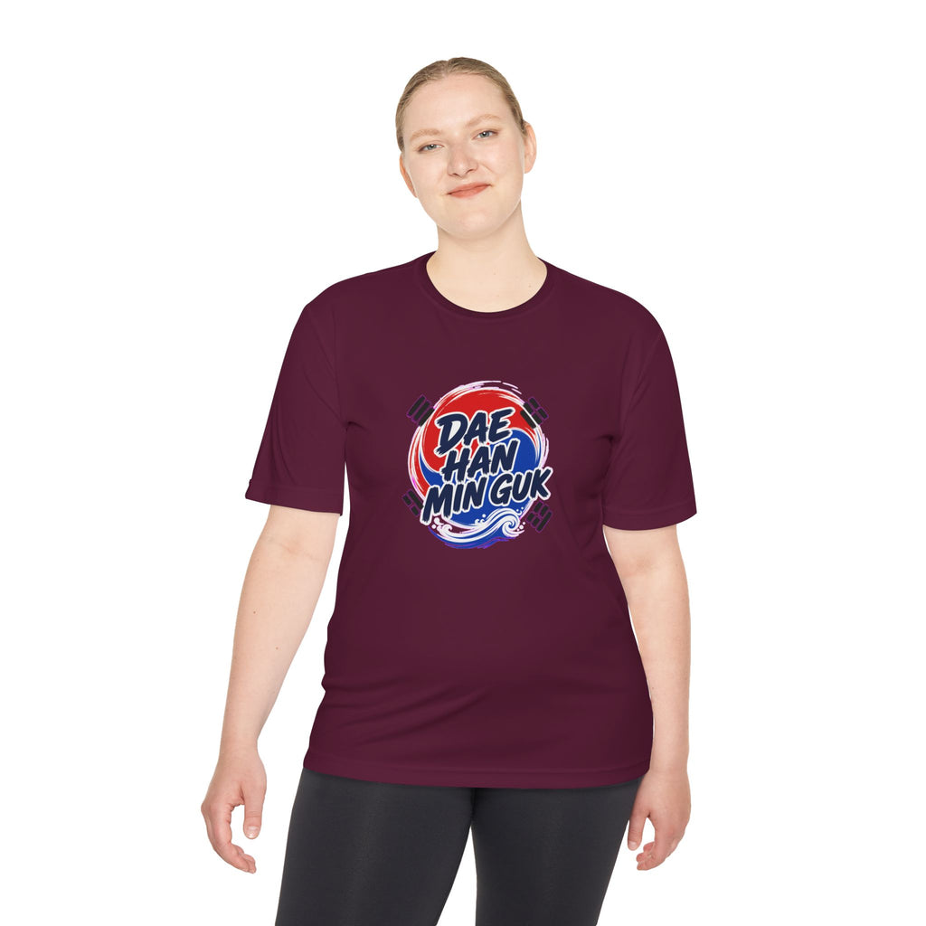 South Korea Dae Han Min Guk Soccer Fan T-Shirt, Moisture Wicking Sport Tee