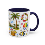 Honolulu Illustrated Travel Mug | City Souvenir Accent Coffee Mug | 11oz 15oz Ceramic Cup