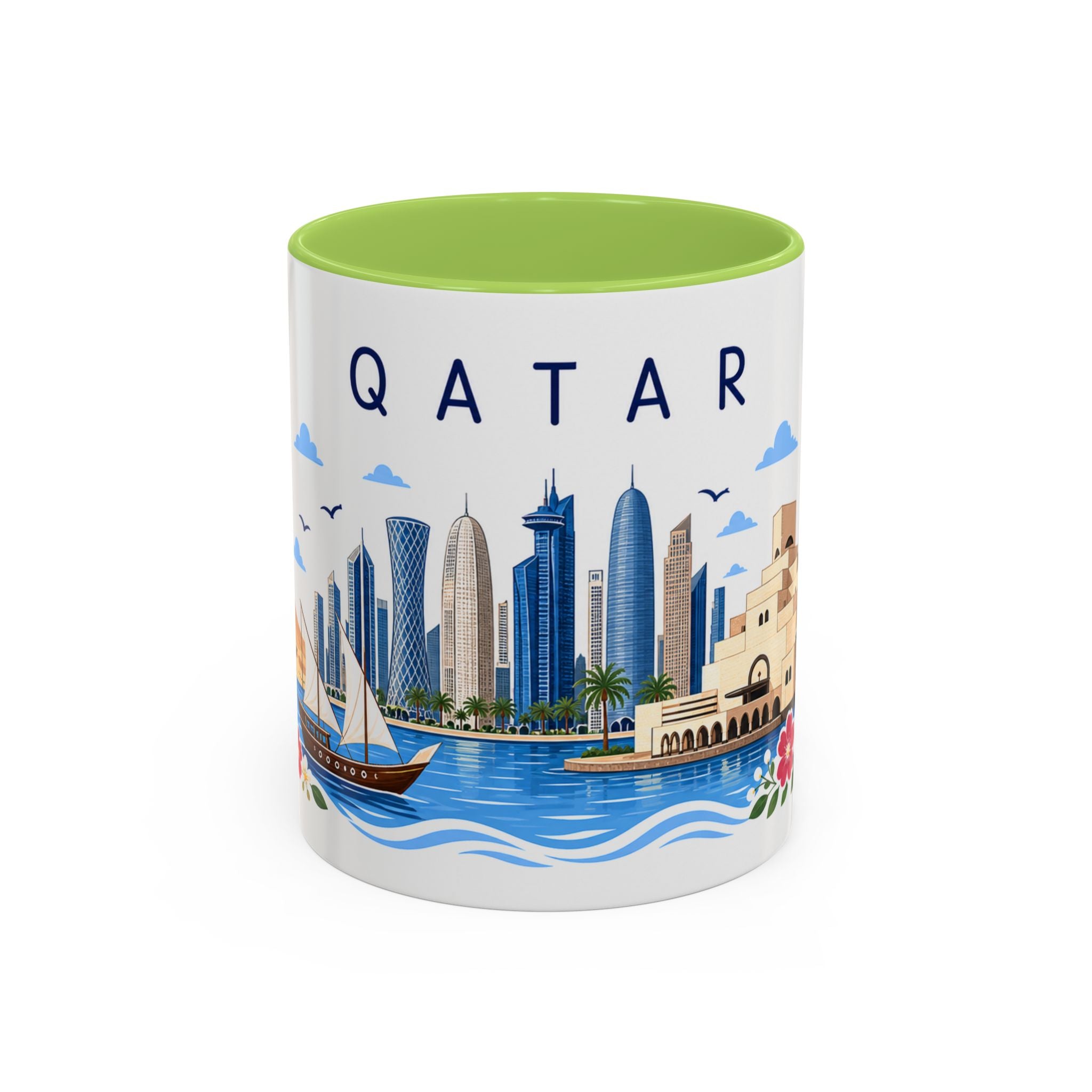 Qatar Coffee Mug | Travel Souvenir Accent Mug | Place Gift Ceramic Cup 11oz 15oz