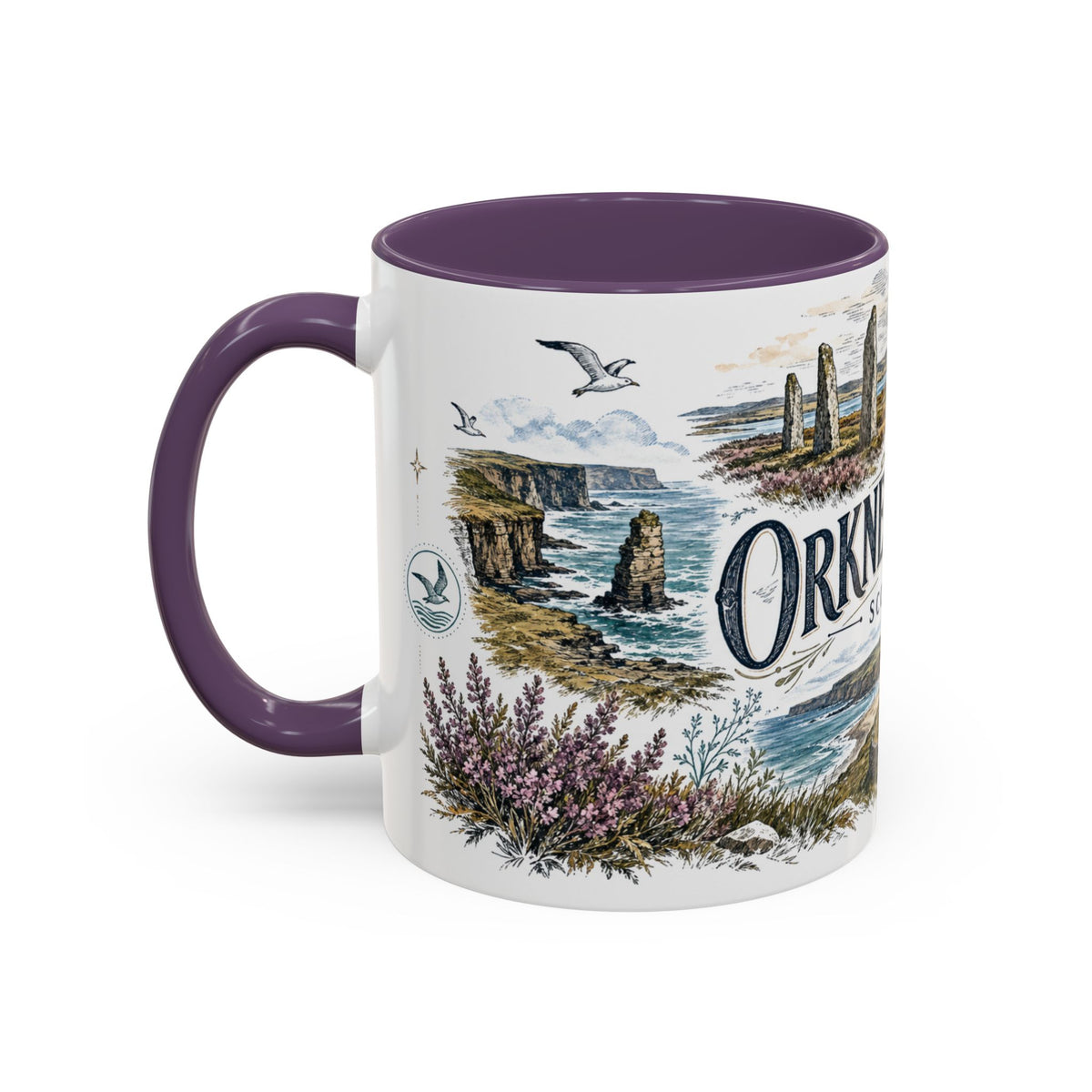 Orkney Islands Mug, Scotland Travel Souvenir, Bucket List Gift, Accent Ceramic Coffee Mug 11oz 15oz
