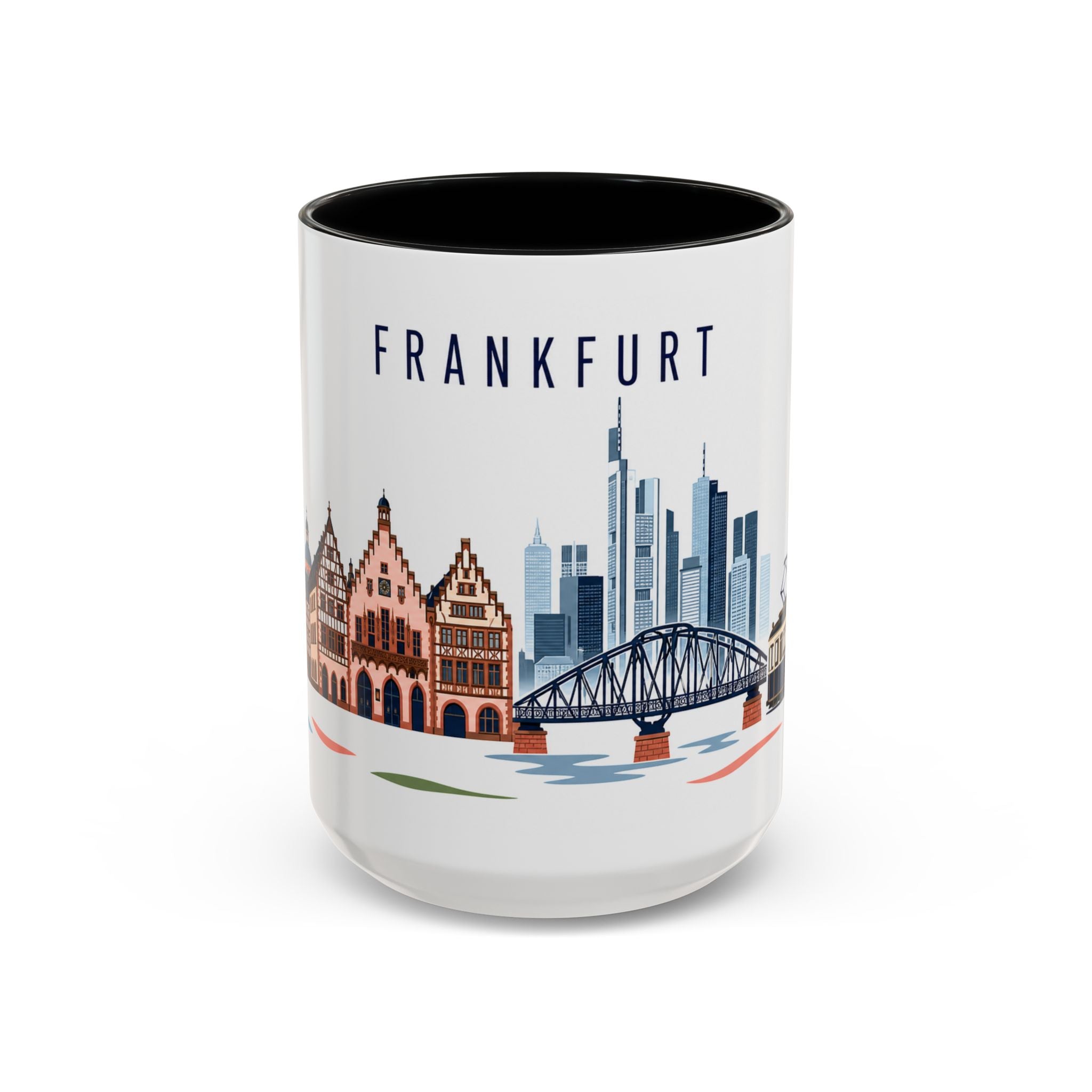 Frankfurt Coffee Mug | Germany Travel Souvenir | Porcelain Decal City Gift | 11oz 15oz Accent Mug