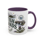 Scottish Highlands Coffee Mug | Travel Destination Souvenir Gift | Accent Color Ceramic 11oz 15oz