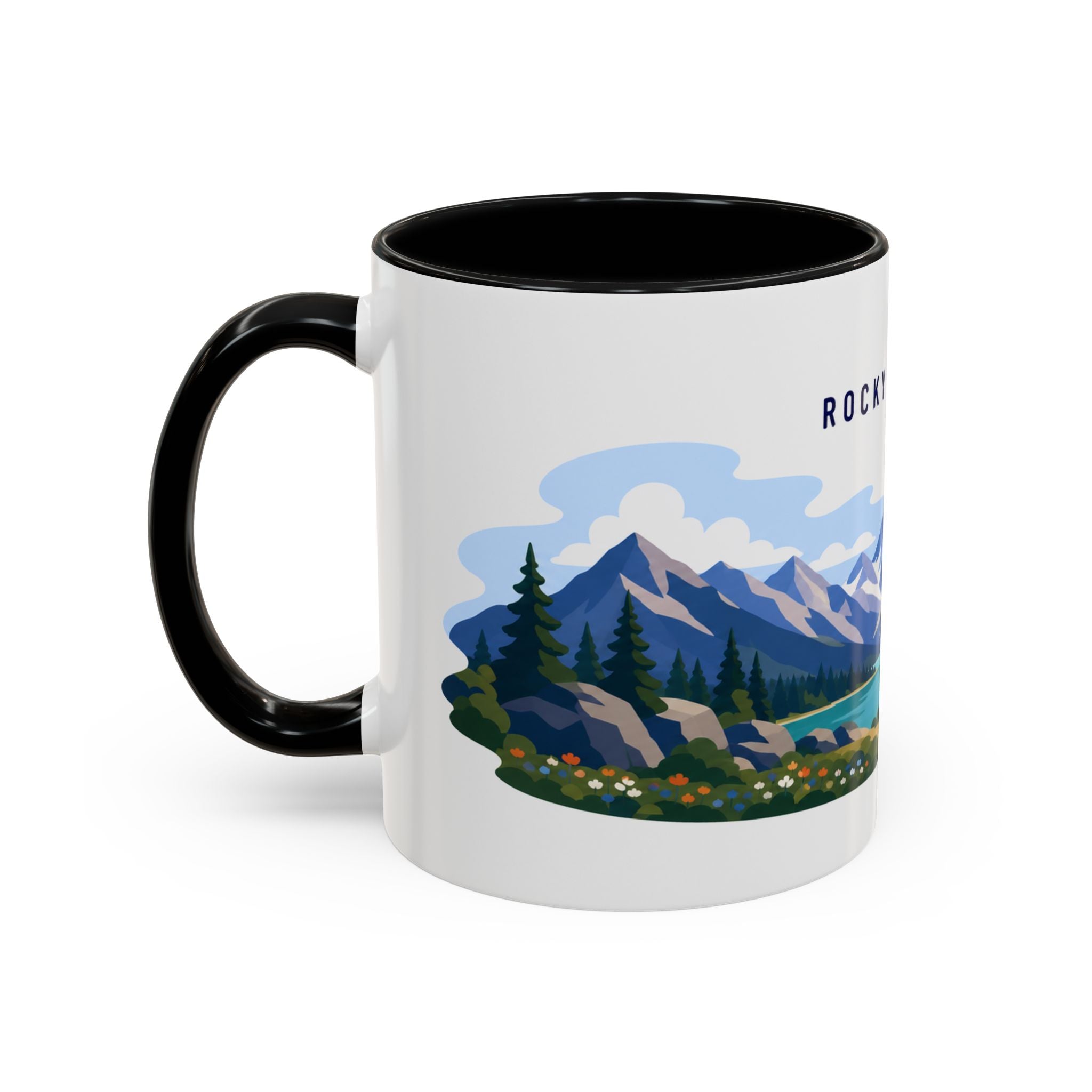 Rocky Mountain National Park Coffee Mug | Solid Color Block Park Souvenir | 11oz 15oz Accent Mug