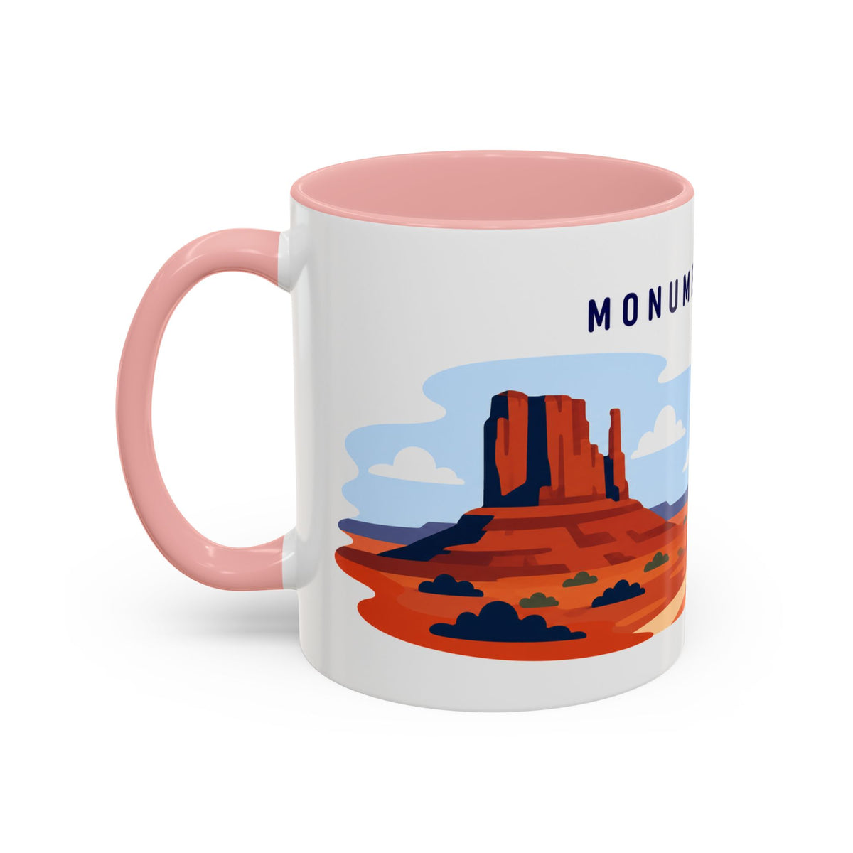 Monument Valley Coffee Mug | Travel Destination Souvenir Gift | Accent Color Ceramic 11oz 15oz
