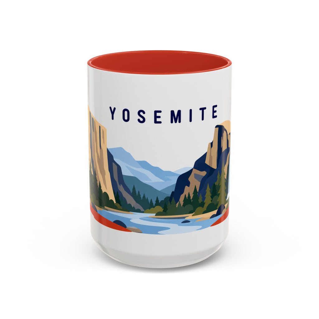 Yosemite Coffee Mug | Travel Destination Souvenir Gift | Accent Color Ceramic 11oz 15oz