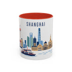 Shanghai Coffee Mug | China Travel Souvenir | Porcelain Decal City Gift | 11oz 15oz Accent Mug