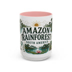 Amazon Rainforest Coffee Mug | Travel Destination Souvenir Gift | Accent Color Ceramic 11oz 15oz