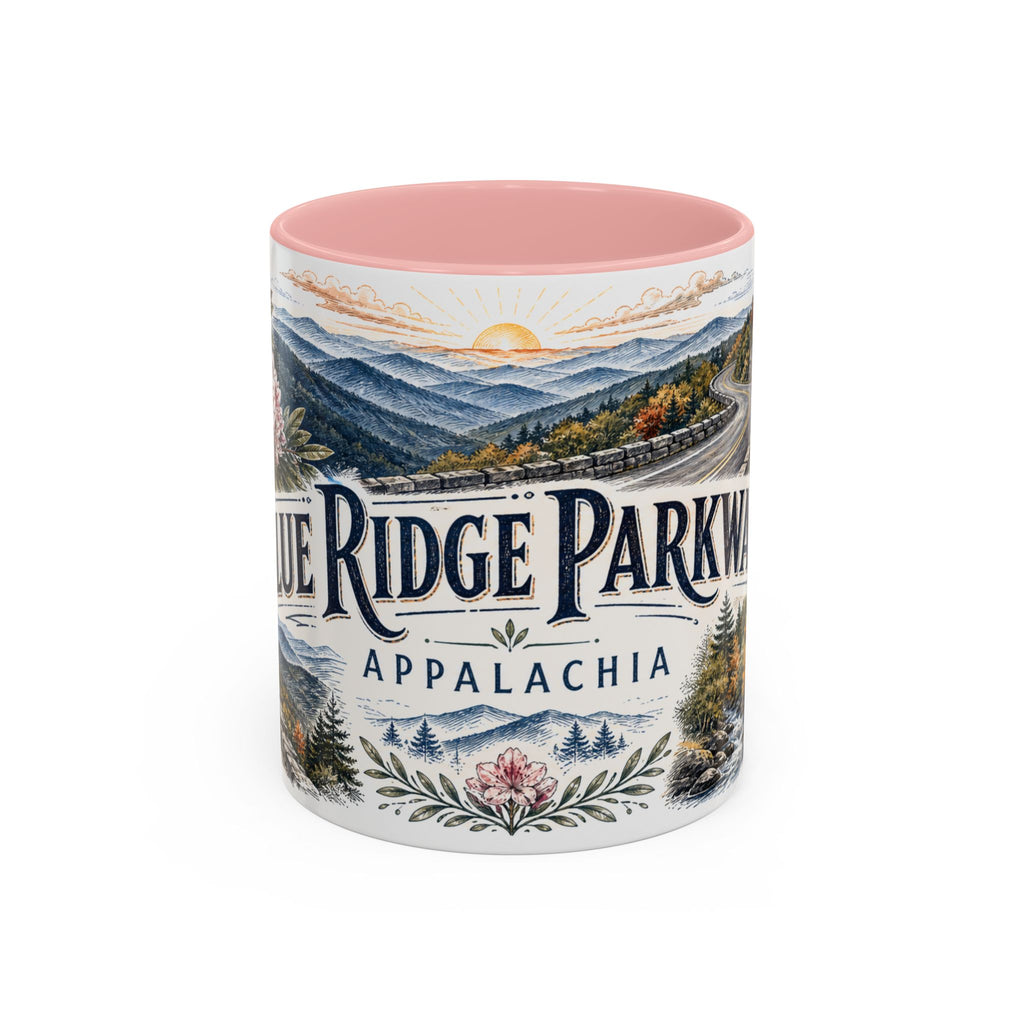 Blue Ridge Parkway Mug, Appalachia Travel Souvenir, Bucket List Gift, Accent Ceramic Coffee Mug 11oz 15oz