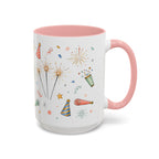 New Year Sparkler Mug | Champagne Toast Watercolor Party Gift | Accent Cup 11oz 15oz