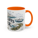 White Cliffs of Dover Mug, England Travel Souvenir, Bucket List Gift, Accent Ceramic Coffee Mug 11oz 15oz