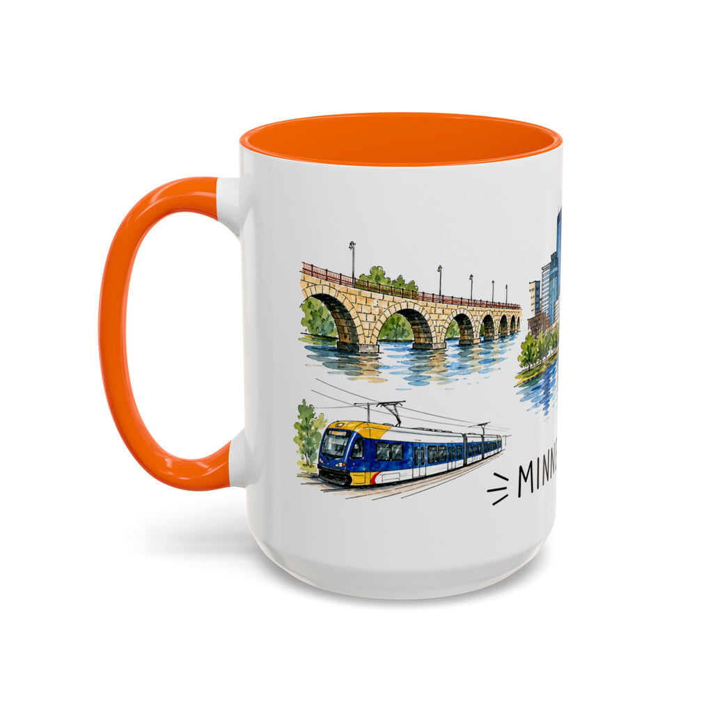 Minneapolis Illustrated Travel Mug | City Souvenir Accent Coffee Mug | 11oz 15oz Ceramic Cup