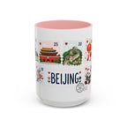 Beijing Coffee Mug | Postage Stamp Collage Mug | Travel Souvenir Accent Cup 11oz 15oz