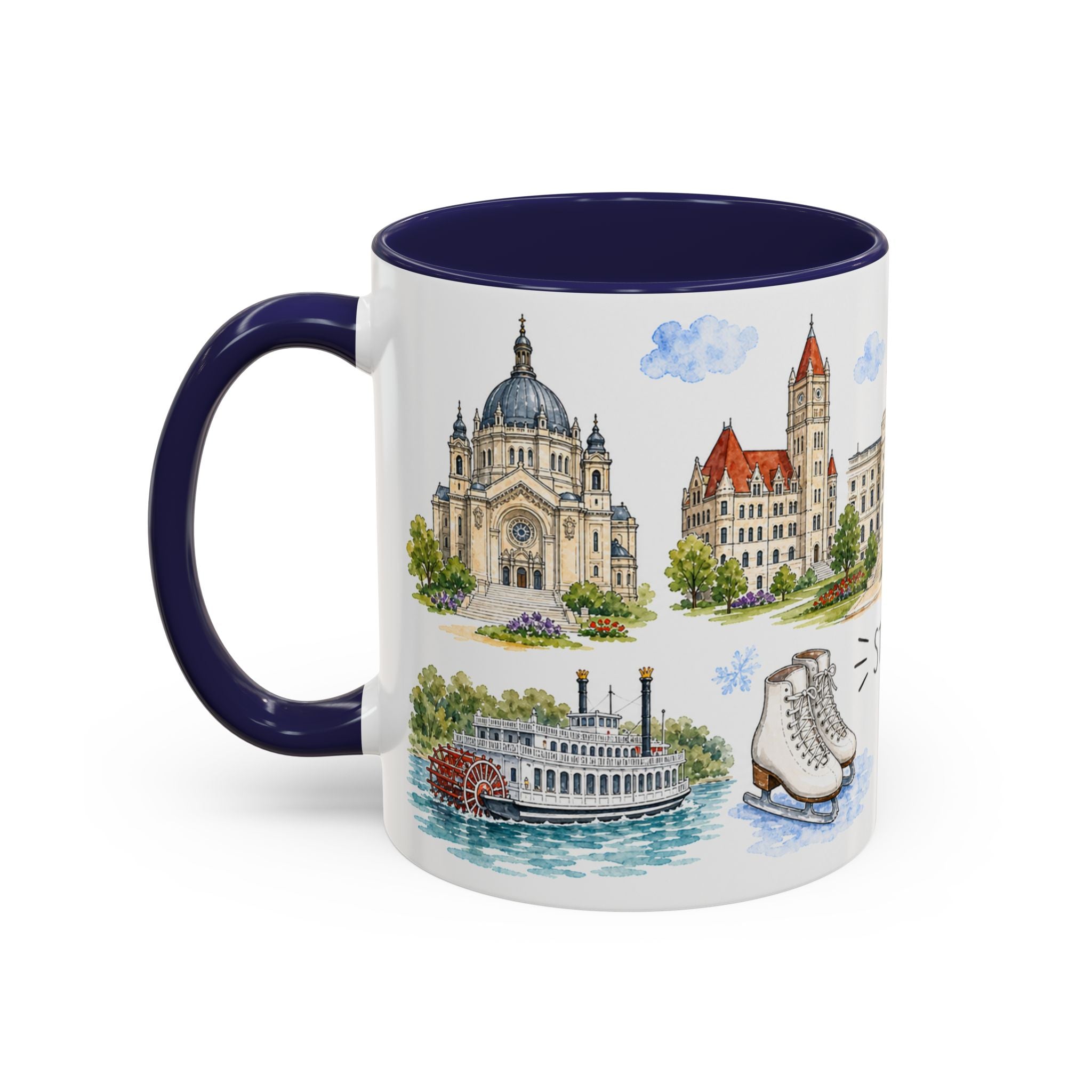 St. Paul Illustrated Travel Mug | City Souvenir Accent Coffee Mug | 11oz 15oz Ceramic Cup