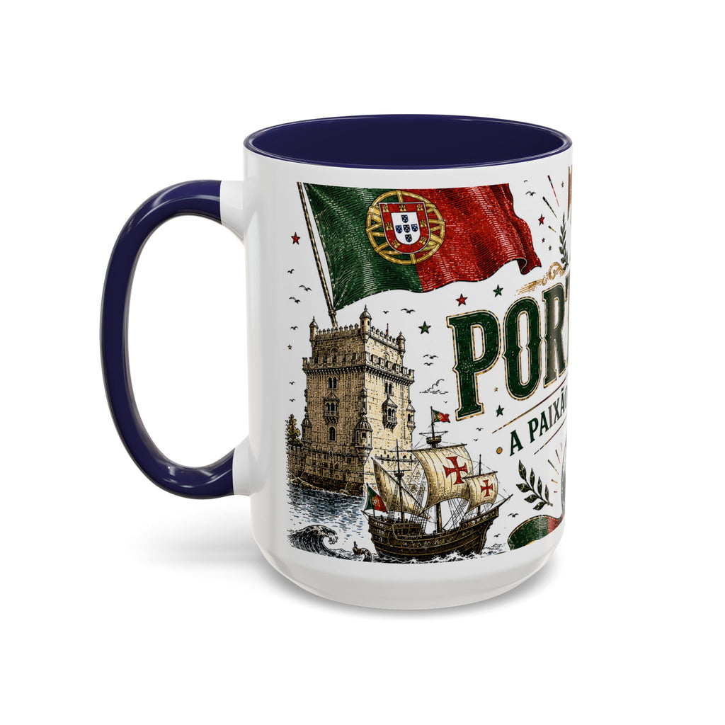 Portugal Soccer Coffee Mug | World Cup Fan Gift | Accent Color Ceramic 11oz 15oz Match Day Cup