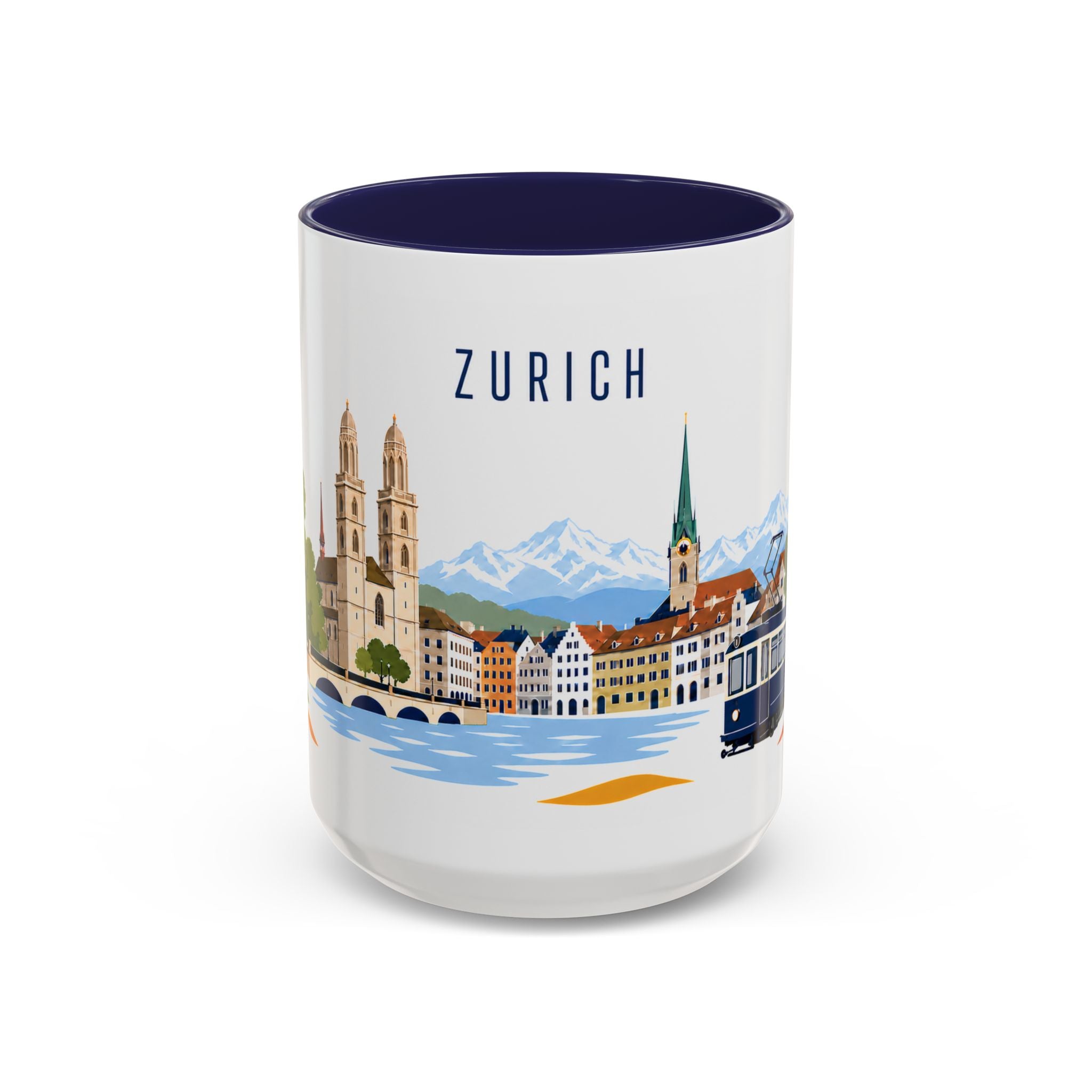 Zurich Coffee Mug | Switzerland Travel Souvenir | Porcelain Decal City Gift | 11oz 15oz Accent Mug