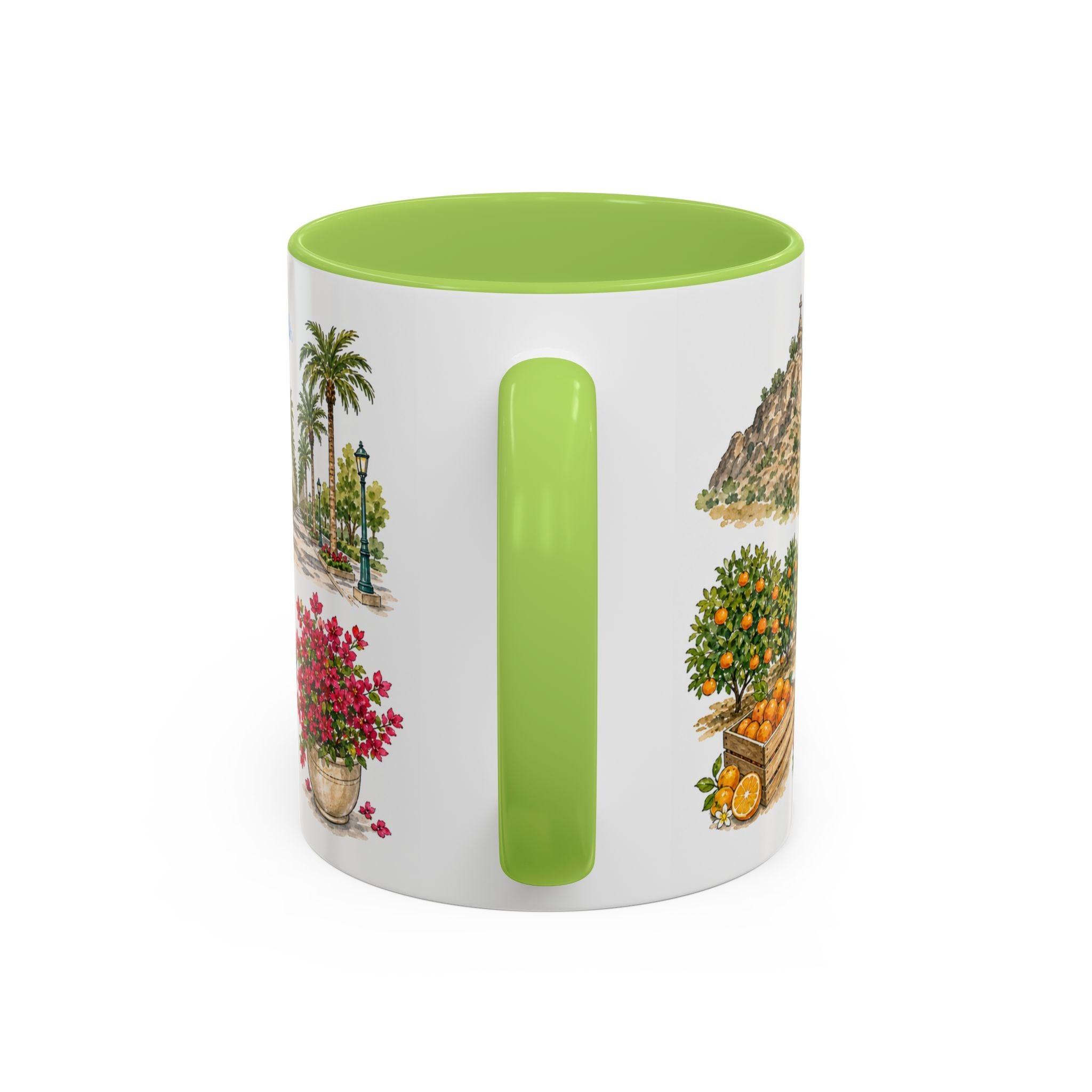 Riverside Illustrated Travel Mug | City Souvenir Accent Coffee Mug | 11oz 15oz Ceramic Cup