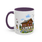 Zermatt Illustrated Travel Mug | Switzerland Souvenir Accent Coffee Mug | 11oz 15oz Ceramic Cup