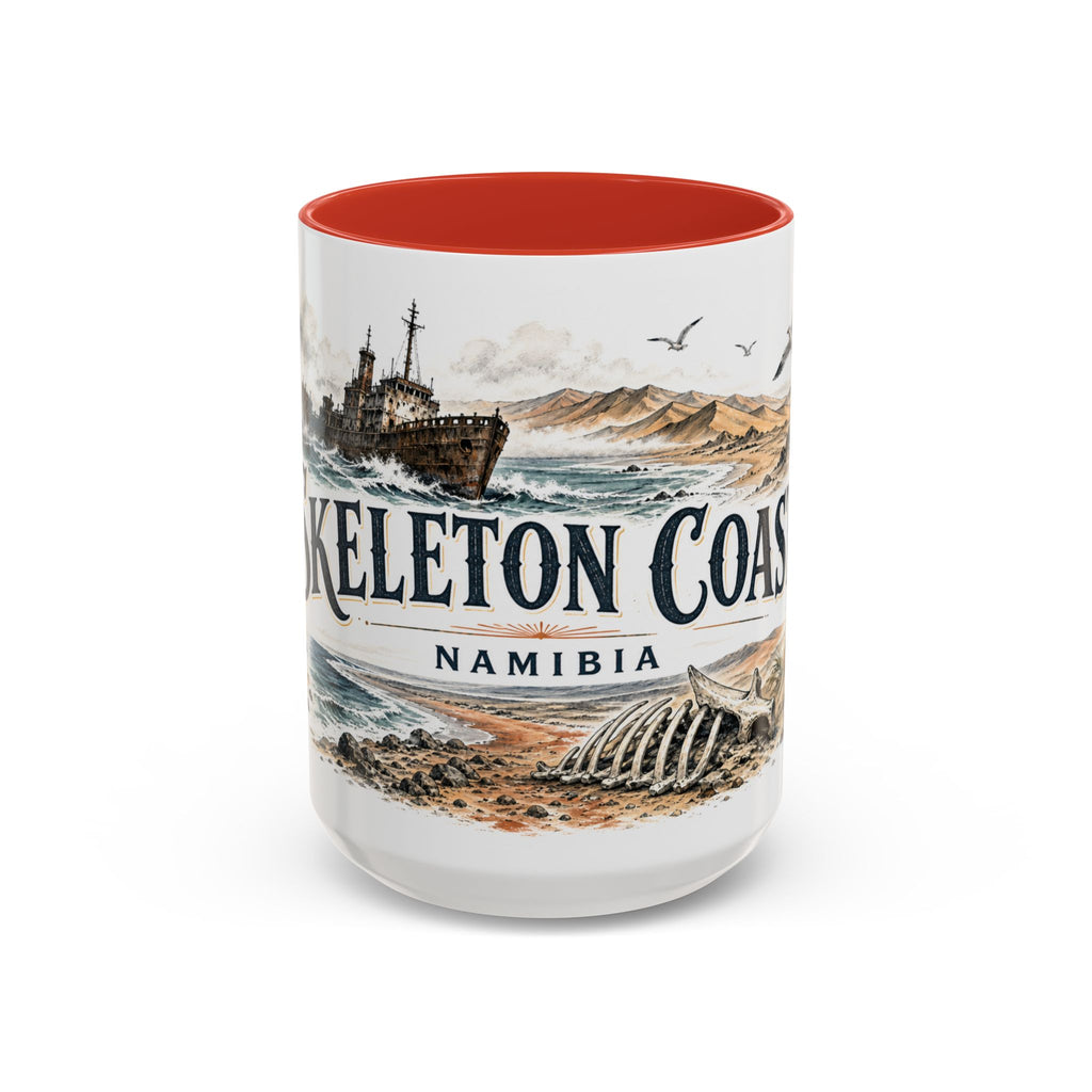 Skeleton Coast Mug, Namibia Travel Souvenir, Bucket List Gift, Accent Ceramic Coffee Mug 11oz 15oz