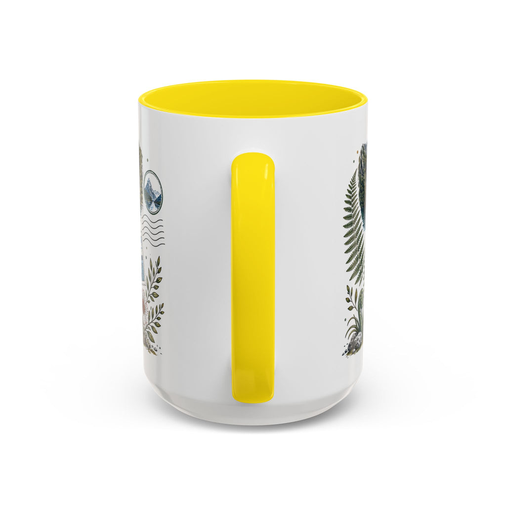 New Zealand South Island Coffee Mug | Travel Destination Souvenir Gift | Accent Color Ceramic 11oz 15oz