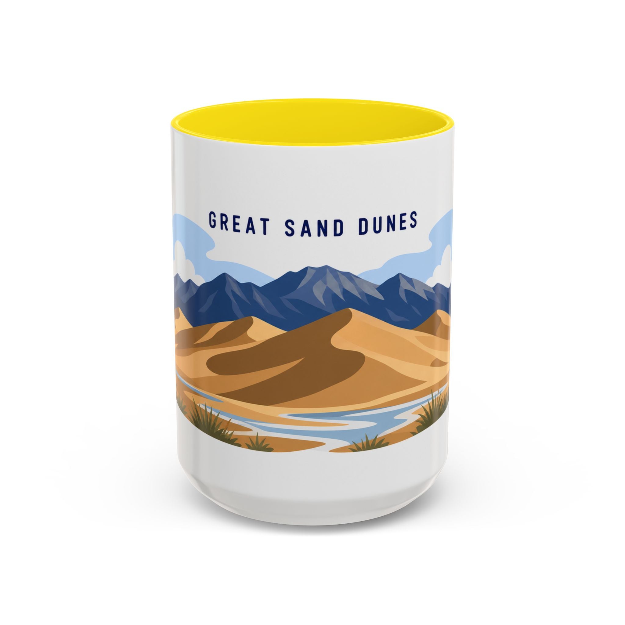 Great Sand Dunes National Park Coffee Mug | Solid Color Block Park Souvenir | 11oz 15oz Accent Mug