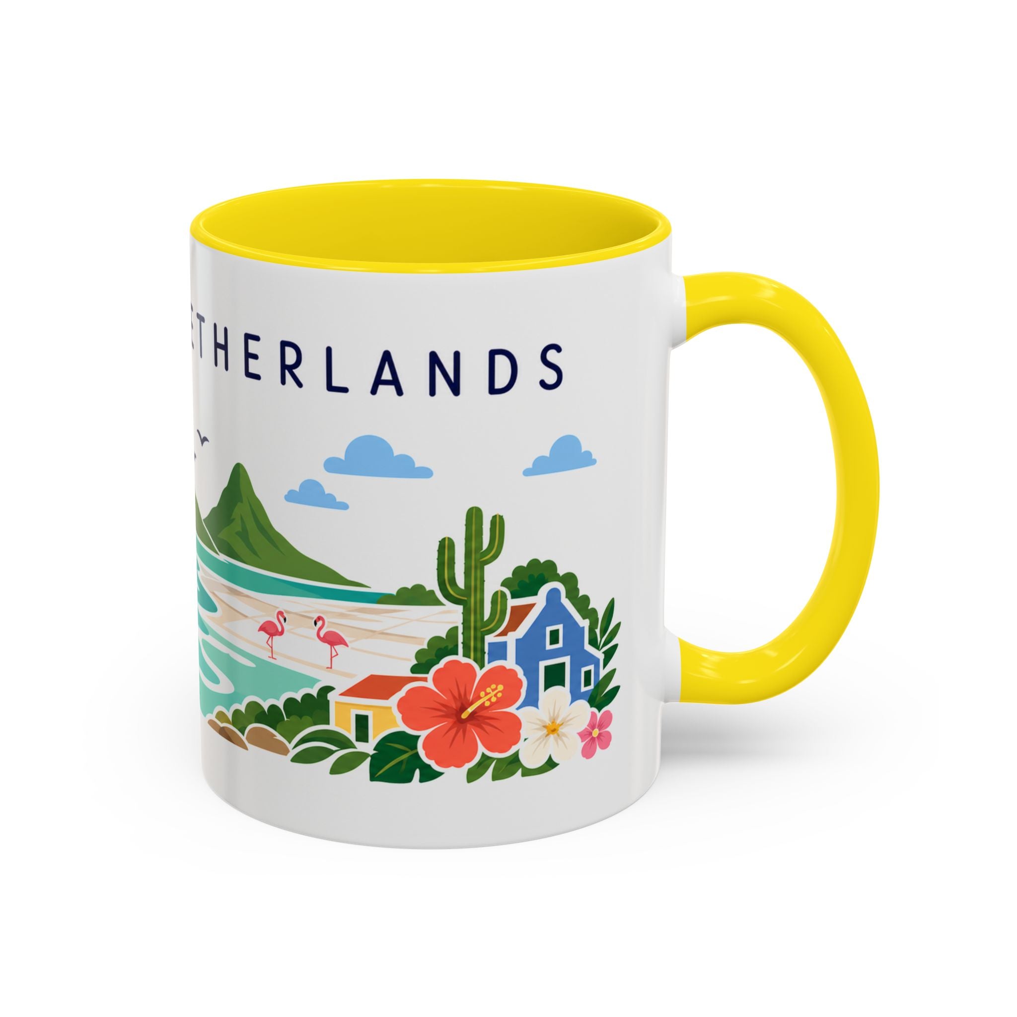 Caribbean Netherlands Coffee Mug | Travel Souvenir Accent Mug | Country Gift Ceramic Cup 11oz 15oz