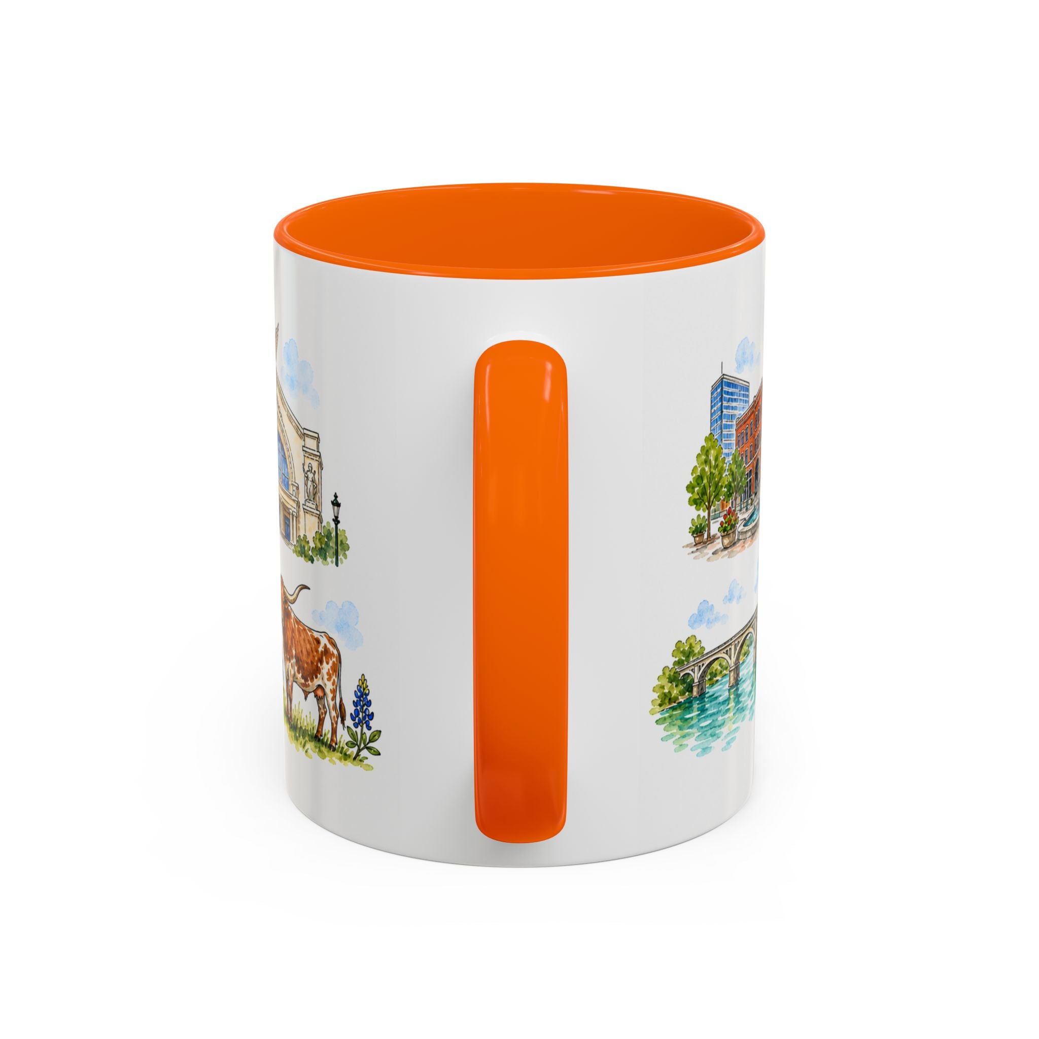 Fort Worth Illustrated Travel Mug | City Souvenir Accent Coffee Mug | 11oz 15oz Ceramic Cup