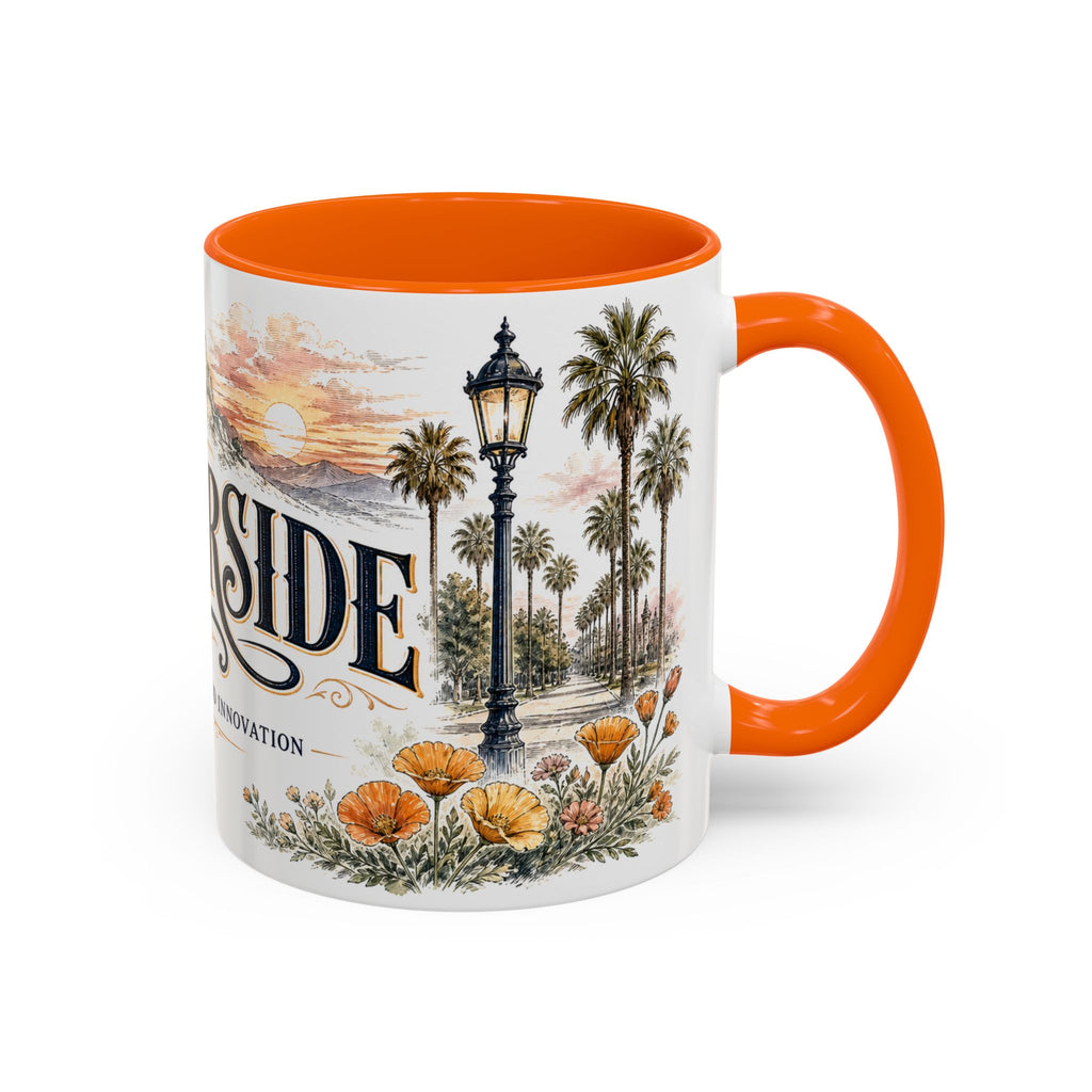 Riverside Coffee Mug | United States Travel Souvenir | Vintage Illustrated City Gift | 11 oz 15 oz Accent Mug
