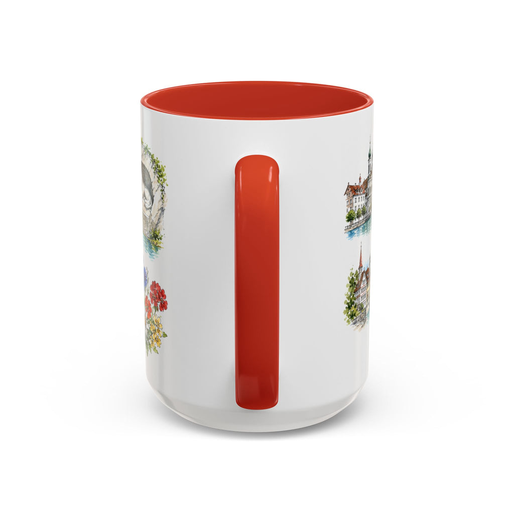 Lucerne Illustrated Travel Mug | City Souvenir Accent Coffee Mug | 11oz 15oz Ceramic Cup
