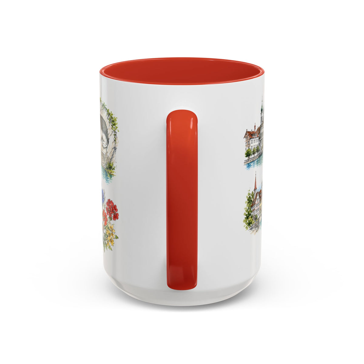 Lucerne Illustrated Travel Mug | City Souvenir Accent Coffee Mug | 11oz 15oz Ceramic Cup