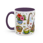 Ubud Illustrated Travel Mug | City Souvenir Accent Coffee Mug | 11oz 15oz Ceramic Cup