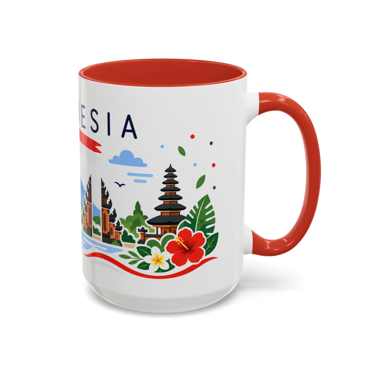 Indonesia Coffee Mug | Travel Souvenir Accent Mug | Country Gift Ceramic Cup 11oz 15oz