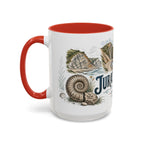 Jurassic Coast Mug, England Travel Souvenir, Bucket List Gift, Accent Ceramic Coffee Mug 11oz 15oz