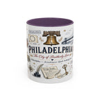 Philadelphia Coffee Mug | Pennsylvania Souvenir City Gift | Accent Color Ceramic 11oz 15oz