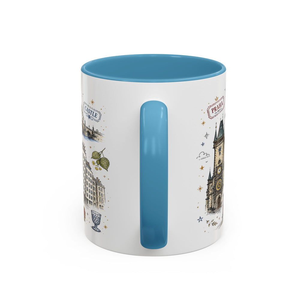Prague Coffee Mug | Czech Republic Souvenir Travel Gift | Accent Color Ceramic 11oz 15oz
