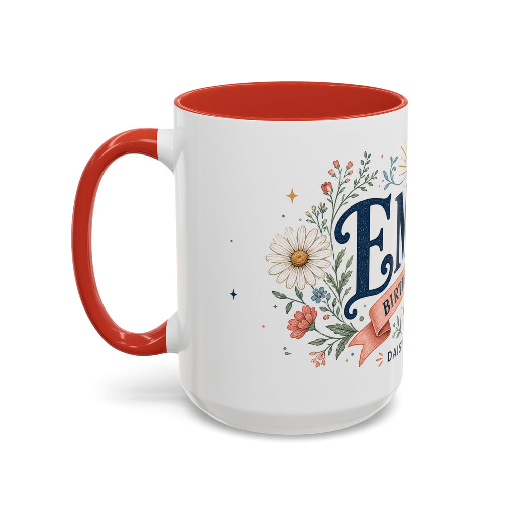 Personalized Name Birth Month Mug | Birth Flower Stone Birthday Gift | 11oz 15oz