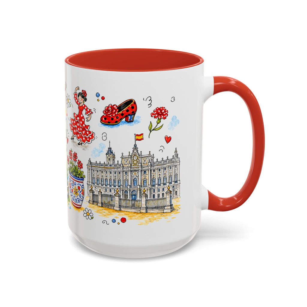 Madrid Travel Mug | European City Souvenir Accent Coffee Mug | 11oz 15oz Ceramic Cup