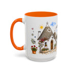Alberobello Illustrated Travel Mug | Italy Souvenir Accent Coffee Mug | 11oz 15oz Ceramic Cup