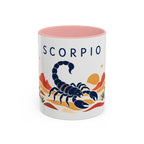 Scorpio Zodiac Coffee Mug | Scorpion and Desert Design | Astrology Birthday Gift | 11 oz 15 oz Ceramic Accent Mug