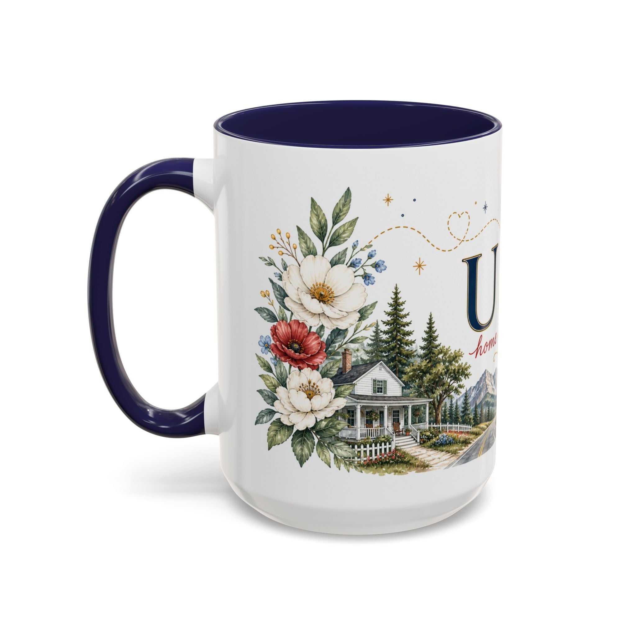USA Home Country Mug | Moving Away Gift | Long Distance Friendship | 11 oz 15 oz Accent Mug