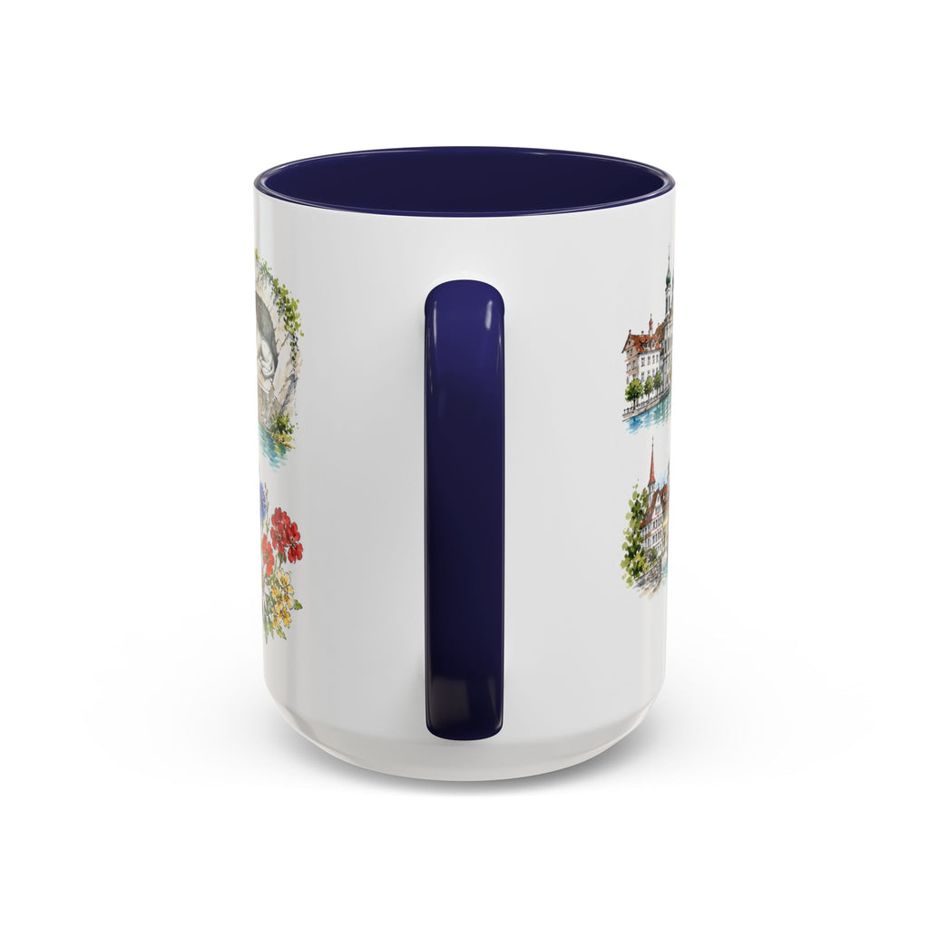 Lucerne Illustrated Travel Mug | City Souvenir Accent Coffee Mug | 11oz 15oz Ceramic Cup