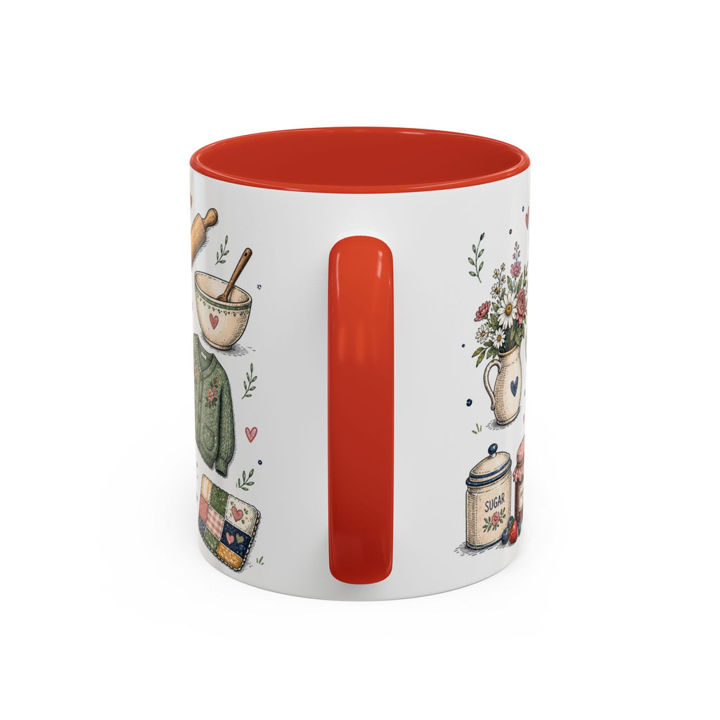Grandma Makes Life Sweeter Coffee Mug | Gift From Grandkids | Accent Color Ceramic 11oz 15oz